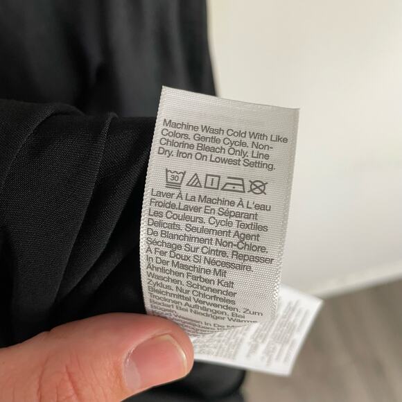 Madewell Belinda Wide V Neck Satin Chic Midi Side Slit Dress US Women's 2 New - Picture 10 of 10